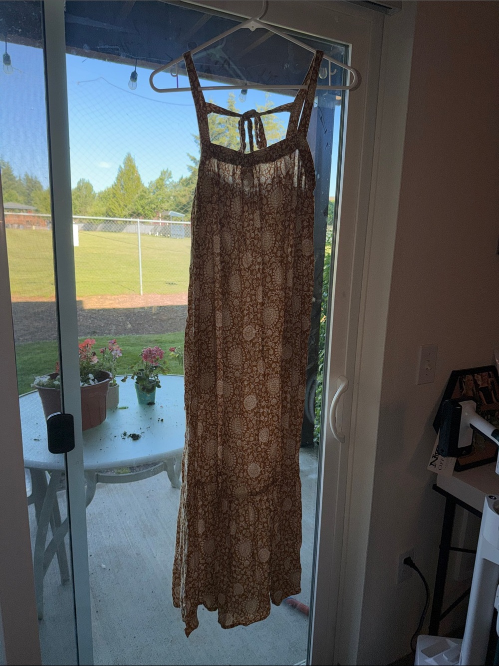 Old Navy Brown Printed Maxi Sundress